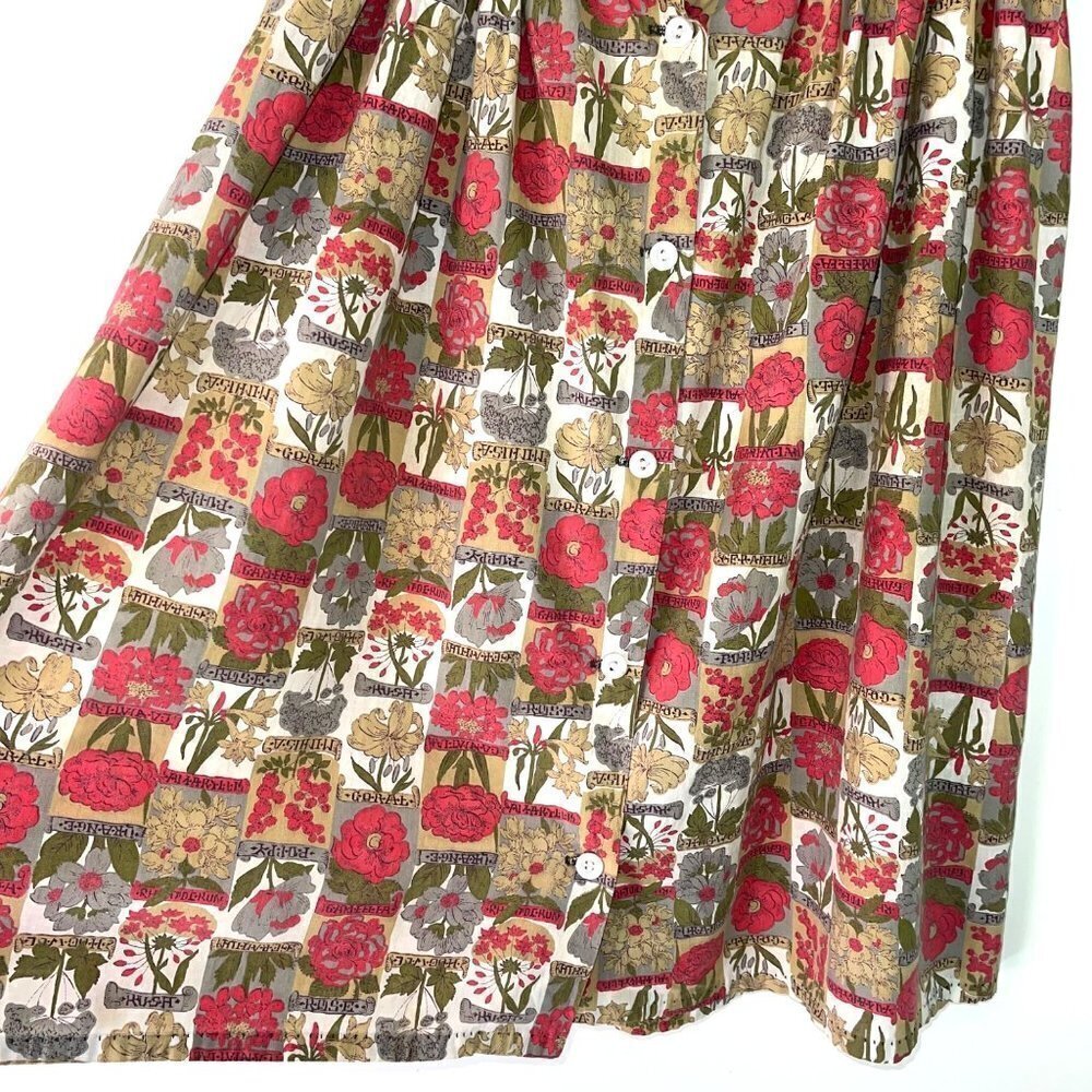 Sherry Lynn Leisure Wear Romper Skirt Set Womens Large L Vintage Botanical Print - Picture 12 of 16